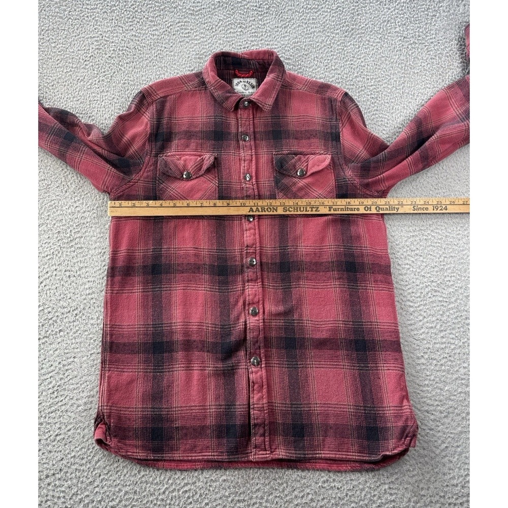 Iron And Resin Rockland Flannel Shirt Mens Large Red Black Plaid Cotton USA - Picture 4 of 10